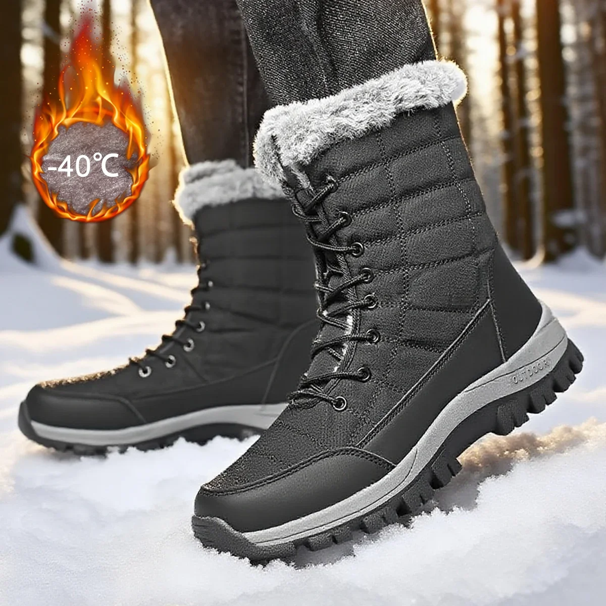 Waterproof Winter Boot - Men New Cotton Shoes Waterproof and