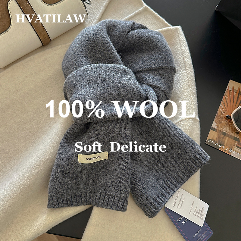 100% Wool Scarf Women Men Soli - Wool Scarf Men 评论和价格