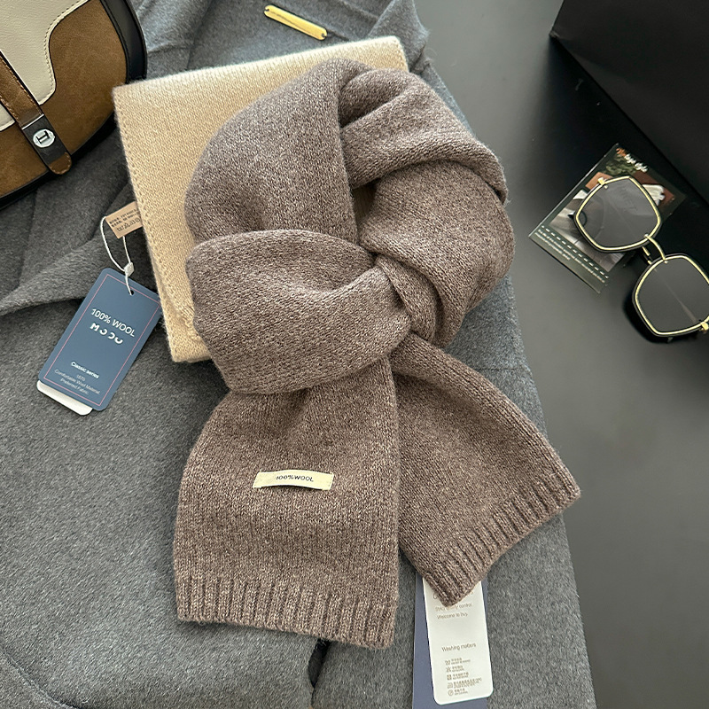 100% Wool Scarf Women Men Soli - Wool Scarf Men 评论和价格