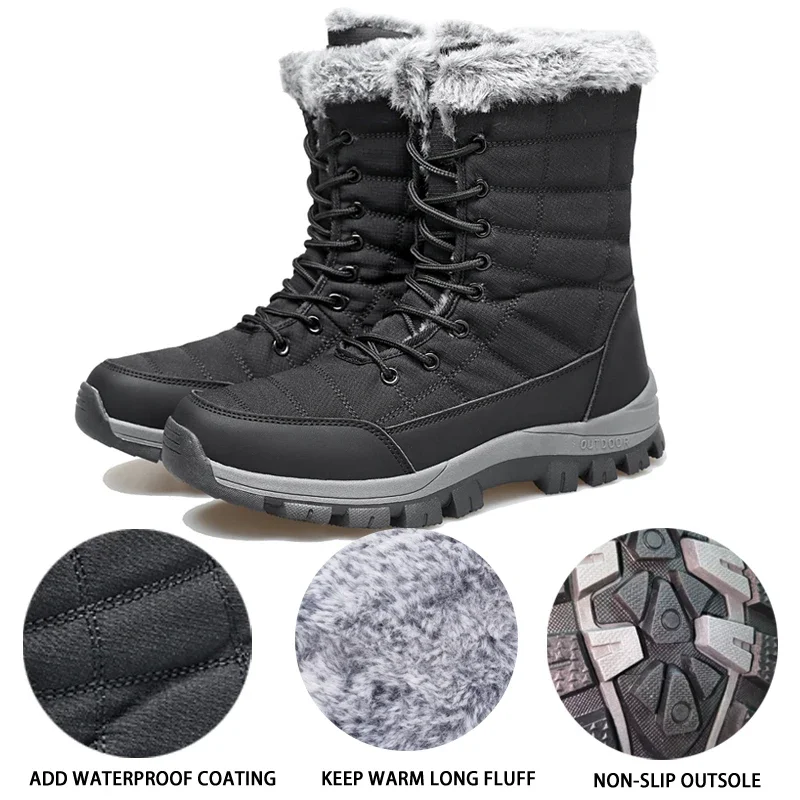Men New Cotton Shoes Waterproo - Waterproof Winter Boot 评论和价格