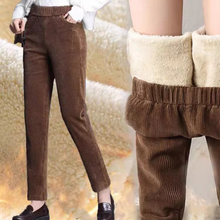 1pcs Women Autumn Winter Plush - Corduroy Pant Warm 评论和价格